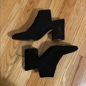 Express Suede Slip-on Booties/Block Heels
